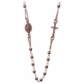 Collar rosario AMEN plata 925 rosado