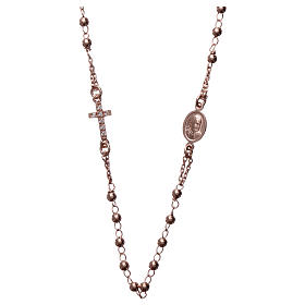 Collar rosario AMEN plata 925 rosado