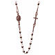 Collana rosario girocollo AMEN pavè argento 925 fin. Rosè s1