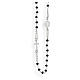 Collana rosario girocollo AMEN pavè cristalli neri arg 925 Rodio s1