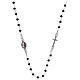 Collana rosario girocollo AMEN pavè cristalli neri arg 925 Rodio s2