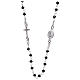 Collana rosario girocollo AMEN pavè cristalli neri arg 925 Rodio s3