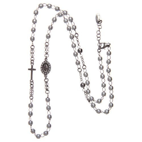 Rosary AMEN collar necklace Jubilee silver 925 strass, Rhodium finish 3