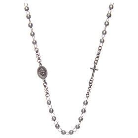 Collana rosario girocollo AMEN pavè perle arg. 925 fin. Rodio