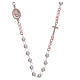Collar rosario AMEN perlas plata 925 rosado s2