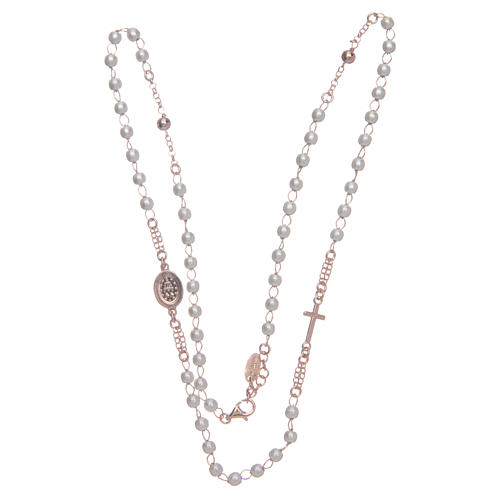 Collar Necklace AMEN Pavè pearls silver 925, Rosè 3