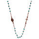 Collana rosario girocollo AMEN pavè cristalli verdi arg 925 Rosè s2