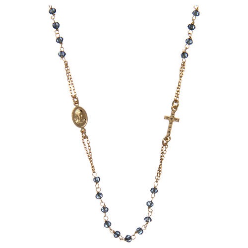 Collar Necklace AMEN Pavè blue crystals silver 925, Rosè 2
