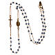 Collana rosario girocollo AMEN pavè cristalli blu arg 925 Rosè s3