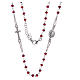 Collar rosario AMEN cristales coral plata 925 rosado s3