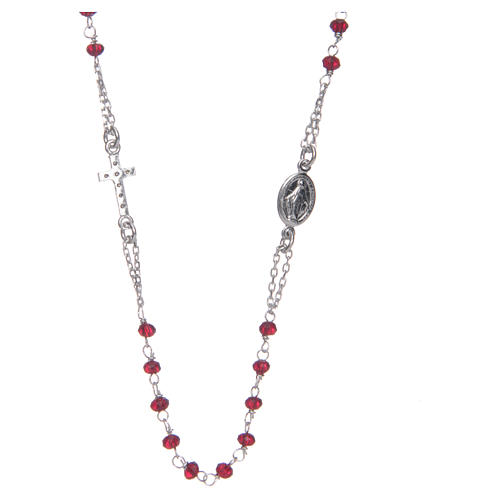 Collier chapelet tour du cou AMEN pavé cristaux corail arg 925 rosé 2