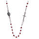 Collana rosario girocollo AMEN pavè cristalli corallo arg 925 Rosè s1