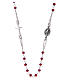 Collana rosario girocollo AMEN pavè cristalli corallo arg 925 Rosè s2