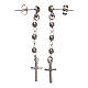 Earrings Rosary cross AMEN silver 925, Rhodium s1