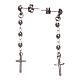 Earrings Rosary cross AMEN silver 925, Rhodium s2