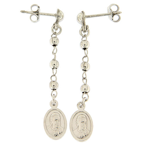 Earrings Rosary AMEN Miraculous silver 925, Rhodium 2