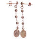 Earrings Rosary AMEN Miraculous silver 925, Rosè s1
