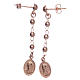 Earrings Rosary AMEN Miraculous silver 925, Rosè s2