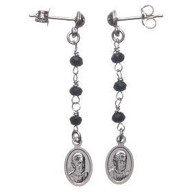 Earrings AMEN Miraculous black crystals silver 925, Rhodium
