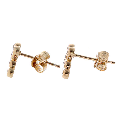 Earrings AMEN Boules zircons, Gold 2