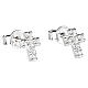 AMEN earrings with cross in 925 sterling silver decorated with white zircons s1