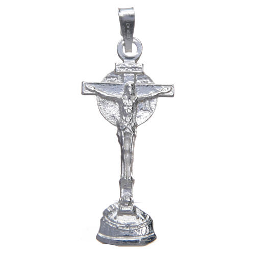 Pendant with Collevalenza cross in 925 silver 3.5x1.5cm 1
