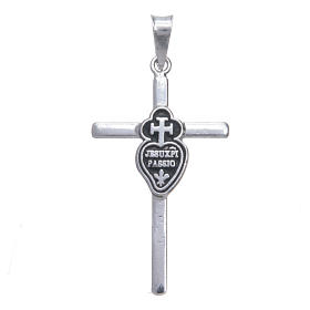 Pendant cross with Passionists symbols in 925 silver 3.5x2cm