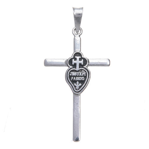 Pendant cross with Passionists symbols in 925 silver 3.5x2cm 1