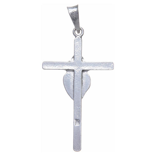 Pendant cross with Passionists symbols in 925 silver 3.5x2cm 2
