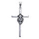 Pendant cross with Passionists symbols in 925 silver 3.5x2cm s1