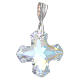Pendant cross with white and silver strass 2x2cm s1