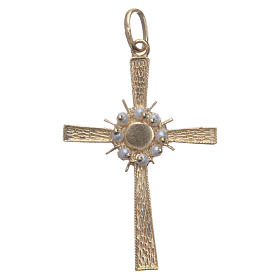 Golden cross and halo in 800 silver