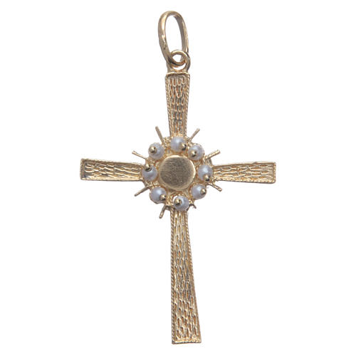Golden cross and halo in 800 silver 1