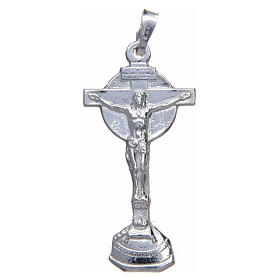 Pendant with Collevalenza crucifix in 925 silver 4x2cm