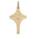 Cross charm in golden silver with double finish 3x2cm s2