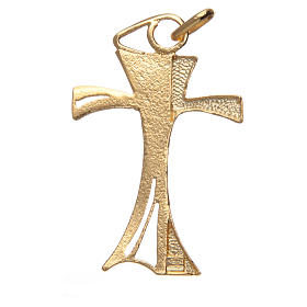 Croix perforée en argent 800 doré 3,5x2,5 cm