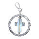 Charm with sett ring and strass cross in sterling silver s1