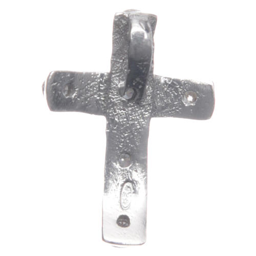 Kreuz Anhänger Silber 925 weisse Zirkonen 2x1.5cm 2