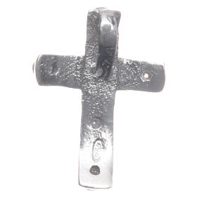 Pendant cross in sterling silver and white zircon 2x1.5cm