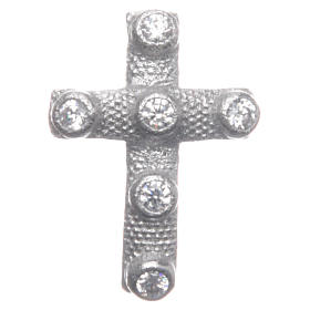 Croce pendente Argento 925 e zirconi bianchi 2x1,5 cm