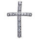 Pendentif croix en argent avec cristaux blancs 4x2,5 cm s1