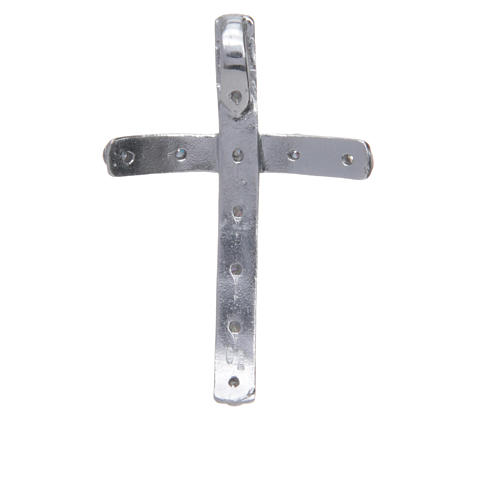 Krzyż wisiorek srebro 925 cyrkonie czarne 4x2,5 cm 2
