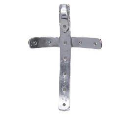 Pingente cruz em prata com zircões brancos 4x,2,5 cm
