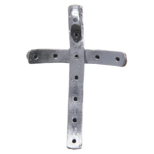 Croce in Argento 925 e zirconi neri 4x2,5 cm 2