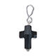 Pendant cross in 925 silver and black strass 1.5x1cm s1