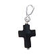 Pendant cross in 925 silver and black strass 1.5x1cm s2