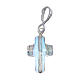 Pendant cross in 800 silver and white strass 1.5x1cm s1