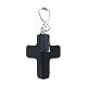 Pendant cross in 925 silver and black strass 2x1.5cm s1