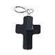 Pendant cross in 925 silver and black strass 2x1.5cm s2
