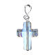 Pendant cross in 800 silver and white strass 2x1.5cm s1